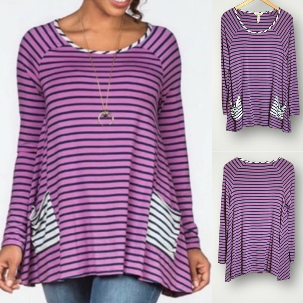 Matilda Jane | No Limitations Swing Top Tunic Long Sleeve Pockets Swing EUC